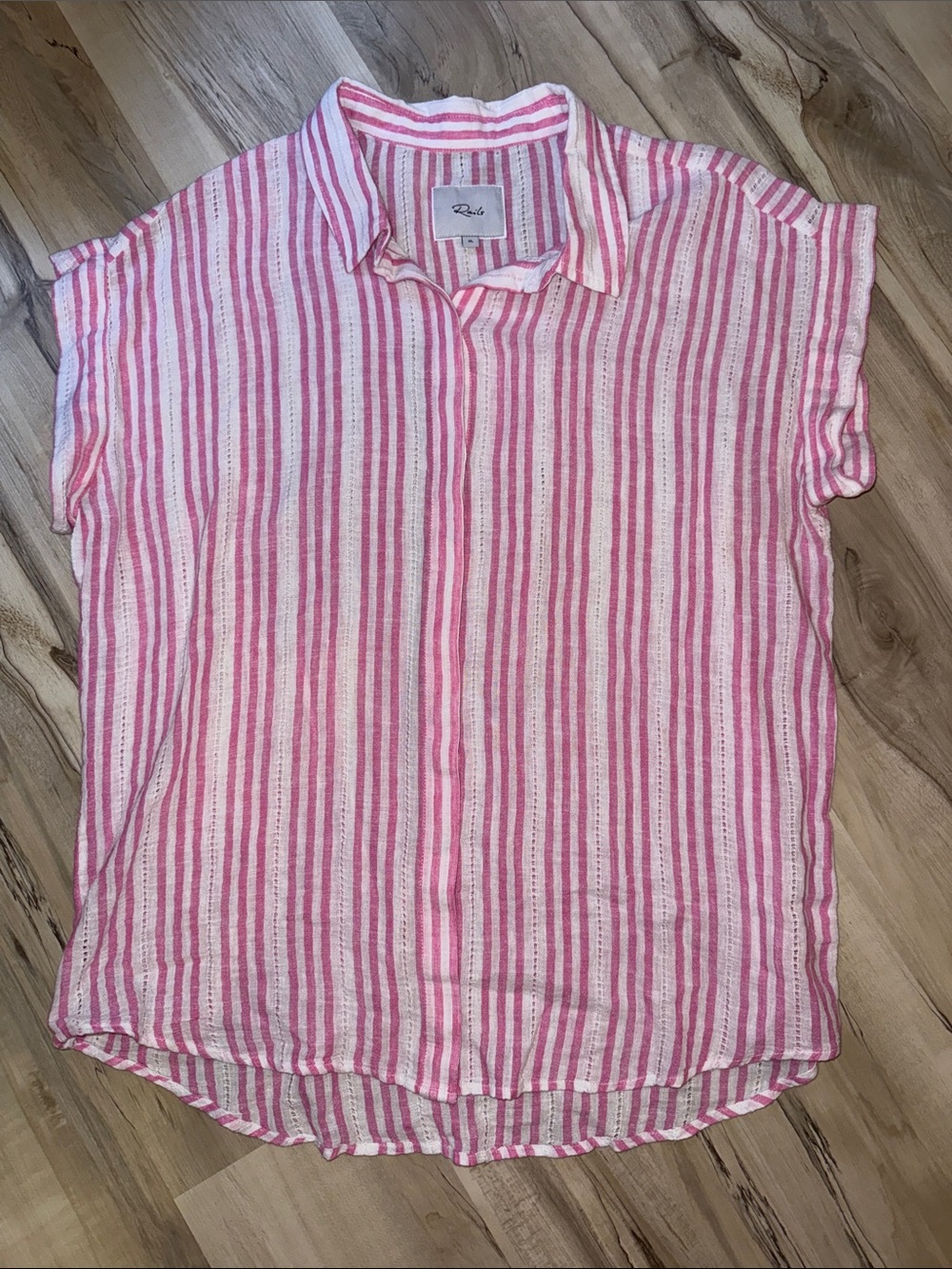 NWOT Rails Pink and White Striped Button Shirt size xl